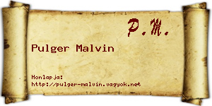 Pulger Malvin névjegykártya